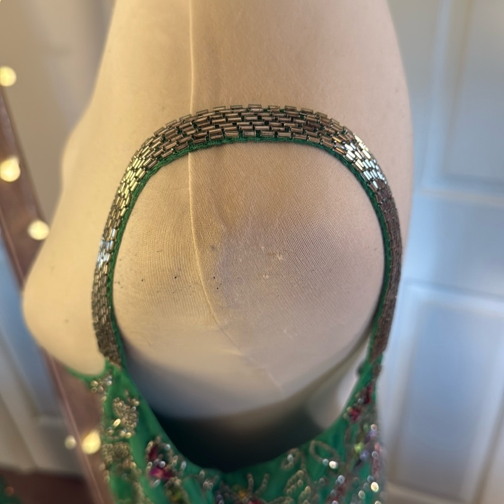 MAC DUGGAL
Hand Beaded Floral Gown with Beaded Spaghetti Straps - Picture 9 of 17